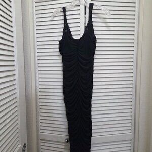 PRETTYGARDEN Off Shoulder Ruched Elegant Bodycon Cocktail Party Midi Dress